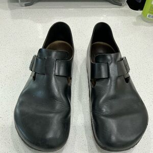 Birkenstock Clog Boston Buckle Black Leather Sz 44 M11 285 Shoes